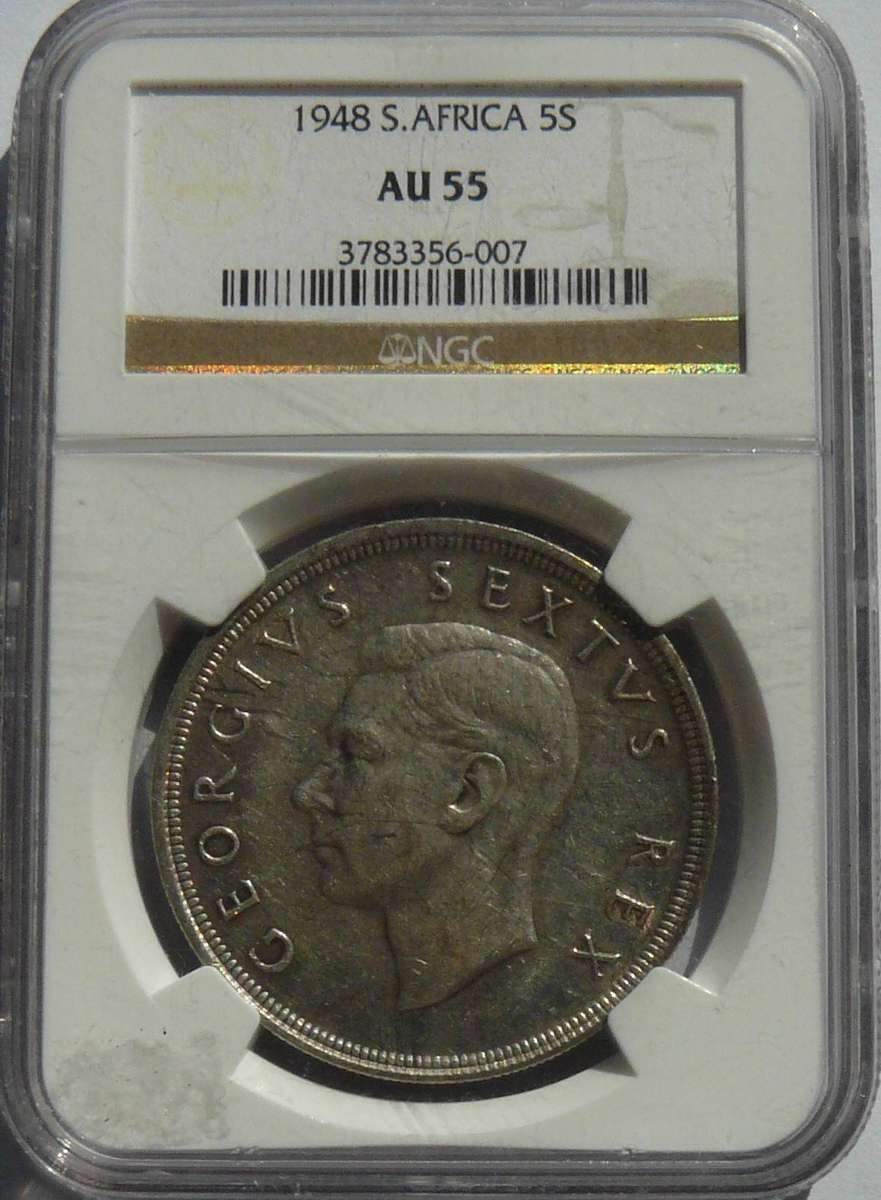 1948 5 SHILLING NGC GRADED AU 55??