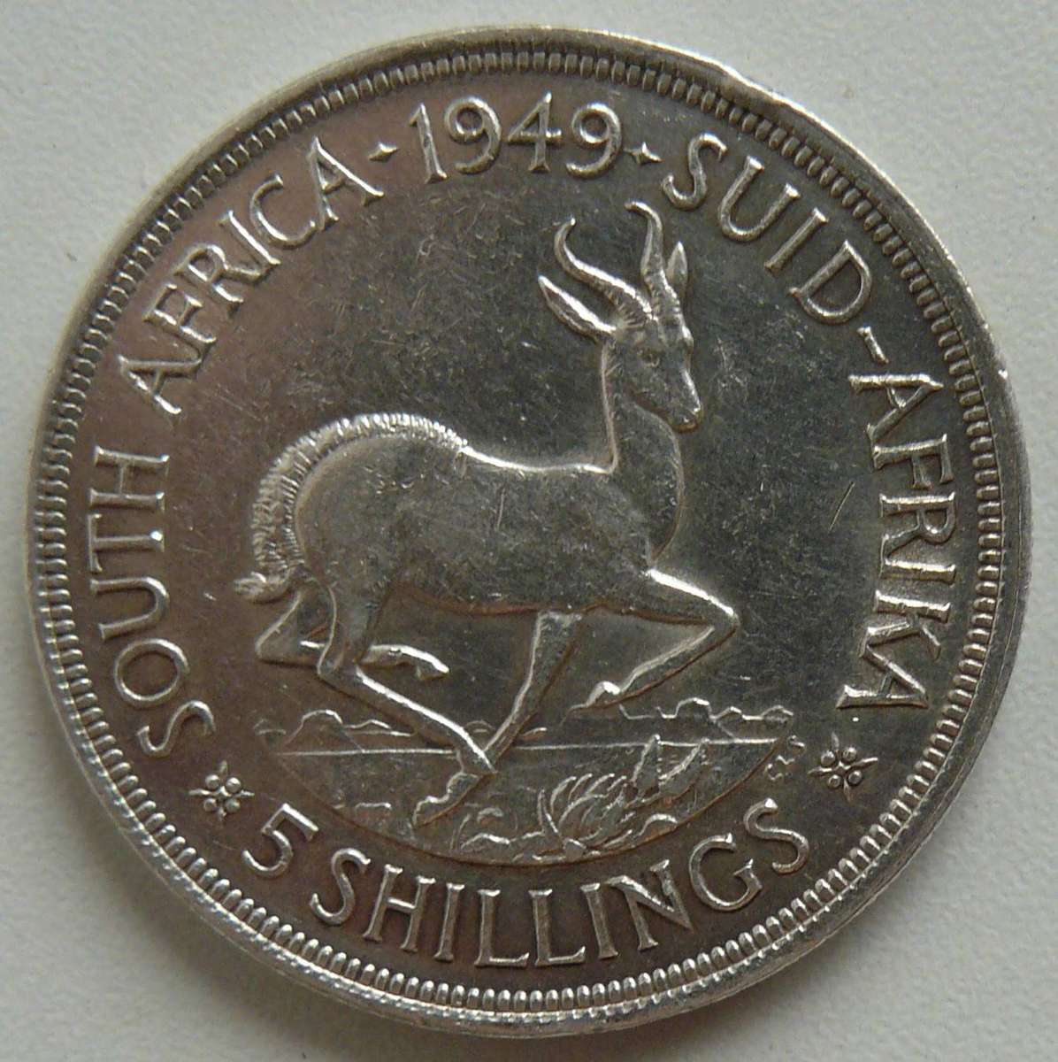 1949 5 SHILLING AS PER PHOTO .8 SILVER NOTE RIM NIC