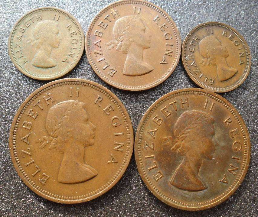 COLLECTION OF 1/4, 1/3 AND PENNIES FROM 1953 AND 1954 ALL FOR ONE BID