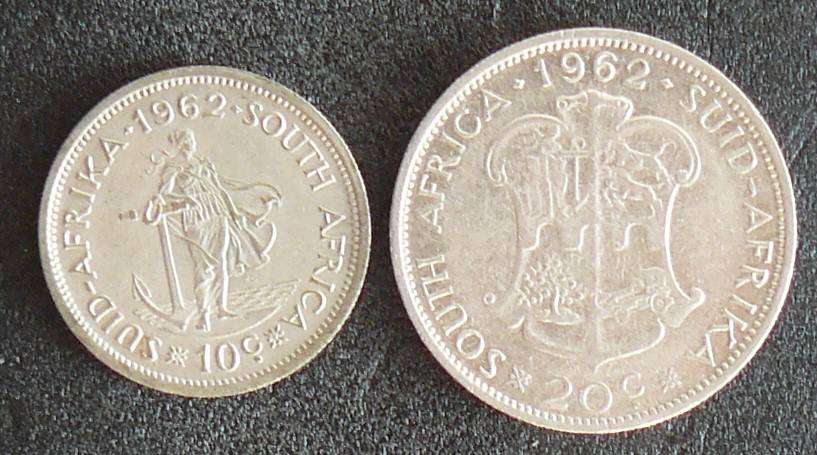 1962 20 & 10 CENT CONDITION AS PER POTO BOTH FOR ONE BID