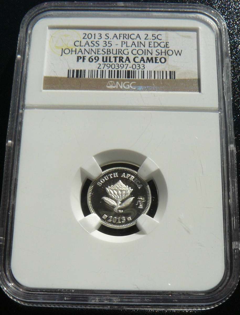 2013 2.5 CENT TRAINS CLASS 35 P/E JHB COIN SHOW NGC GRADED PF69 UC