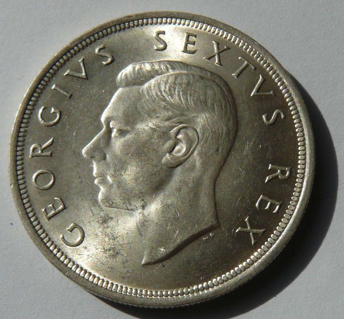 1949 5 SHILLING AS PER PHOTO .8 SILVER NOTE SMALLRIM NIC BELLOW ''N''