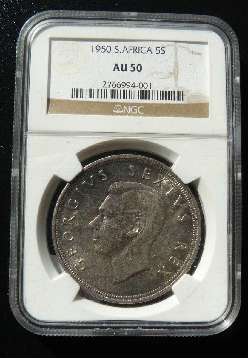 1950 5SHILLING NGC GRADED AU50