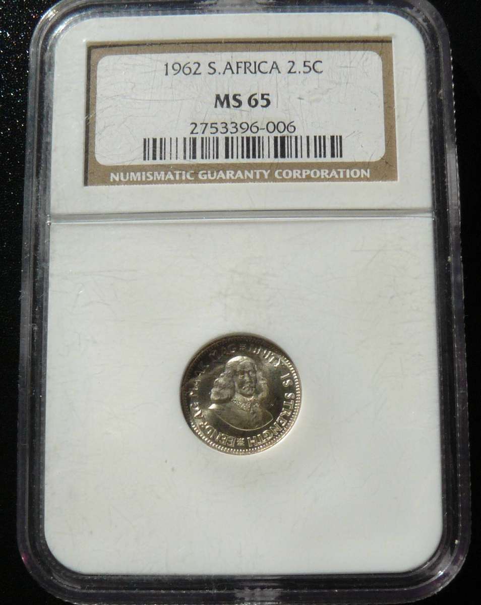 1962 2.5 CENT NGC GRADED MS 65