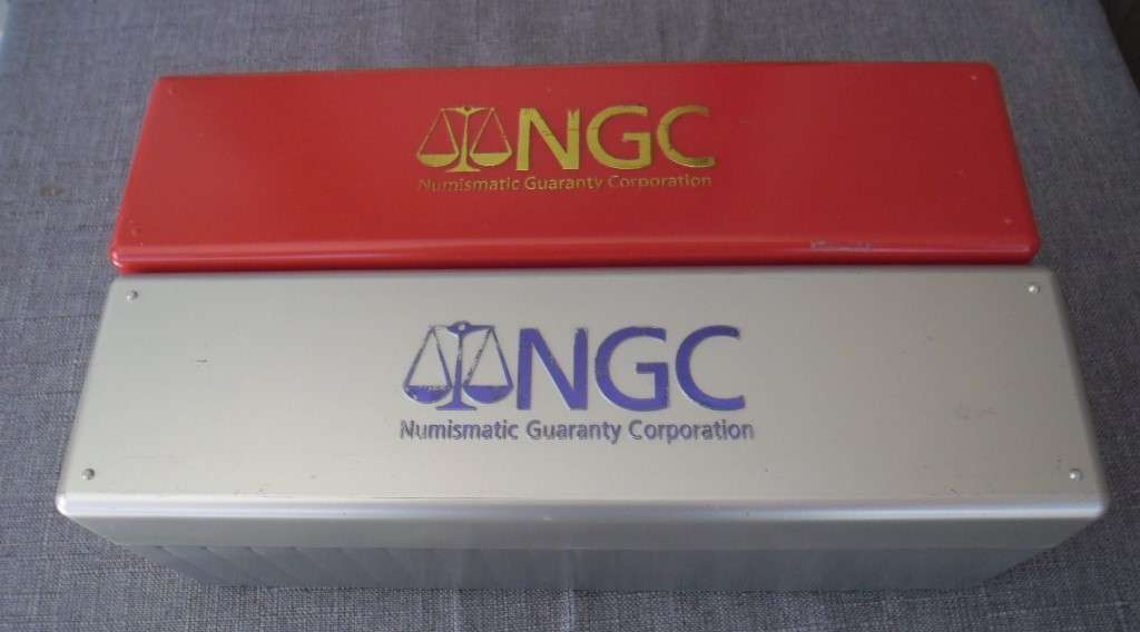 TWO USED NGC STORAGE BOXES BOTH FOR ONE BID