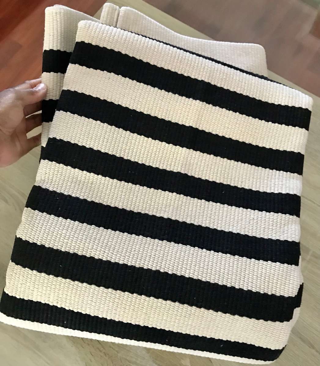 Black and White Kilim Rug