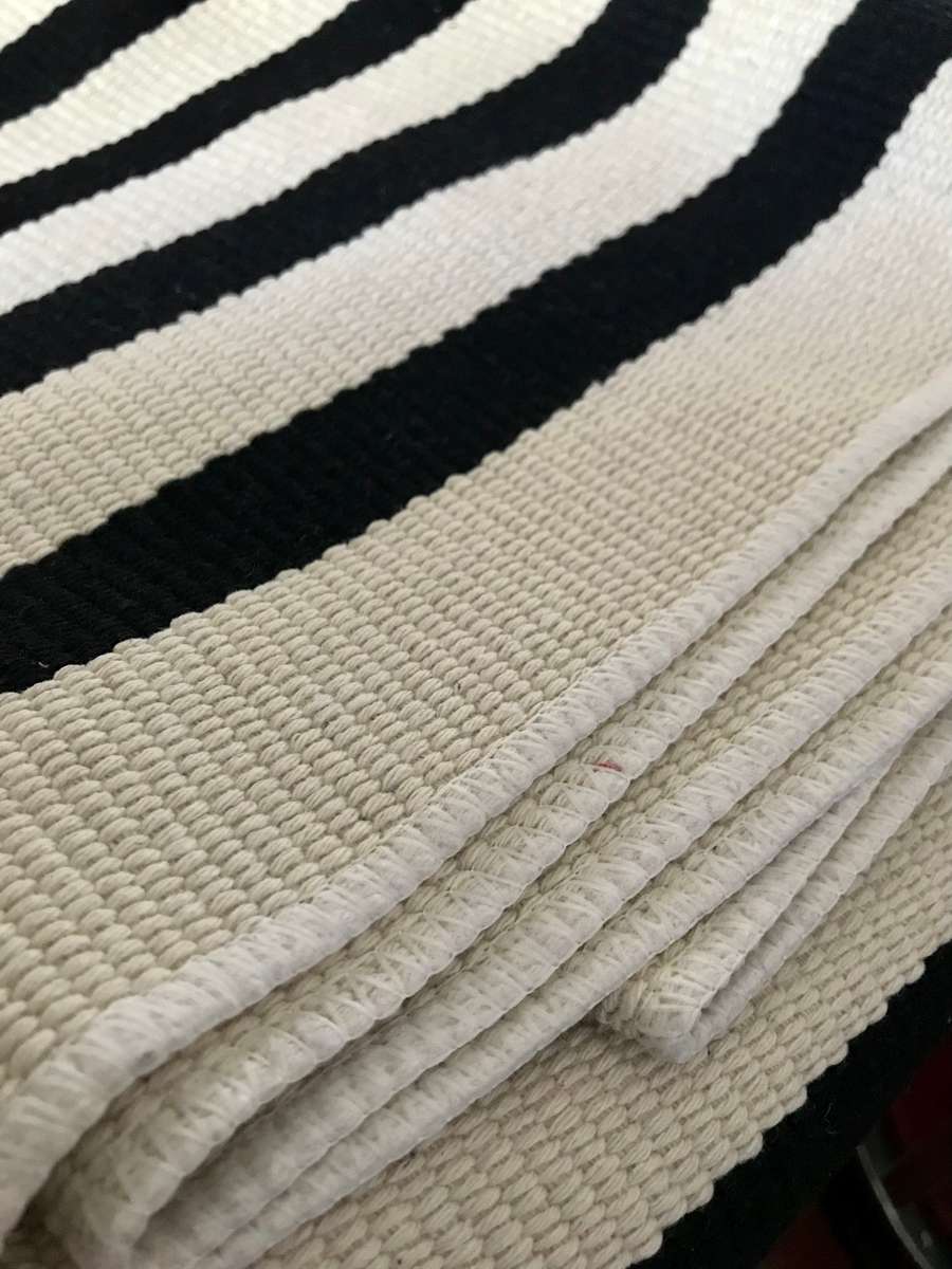 Black and White Kilim Rug