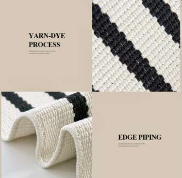 Black and White Kilim Rug