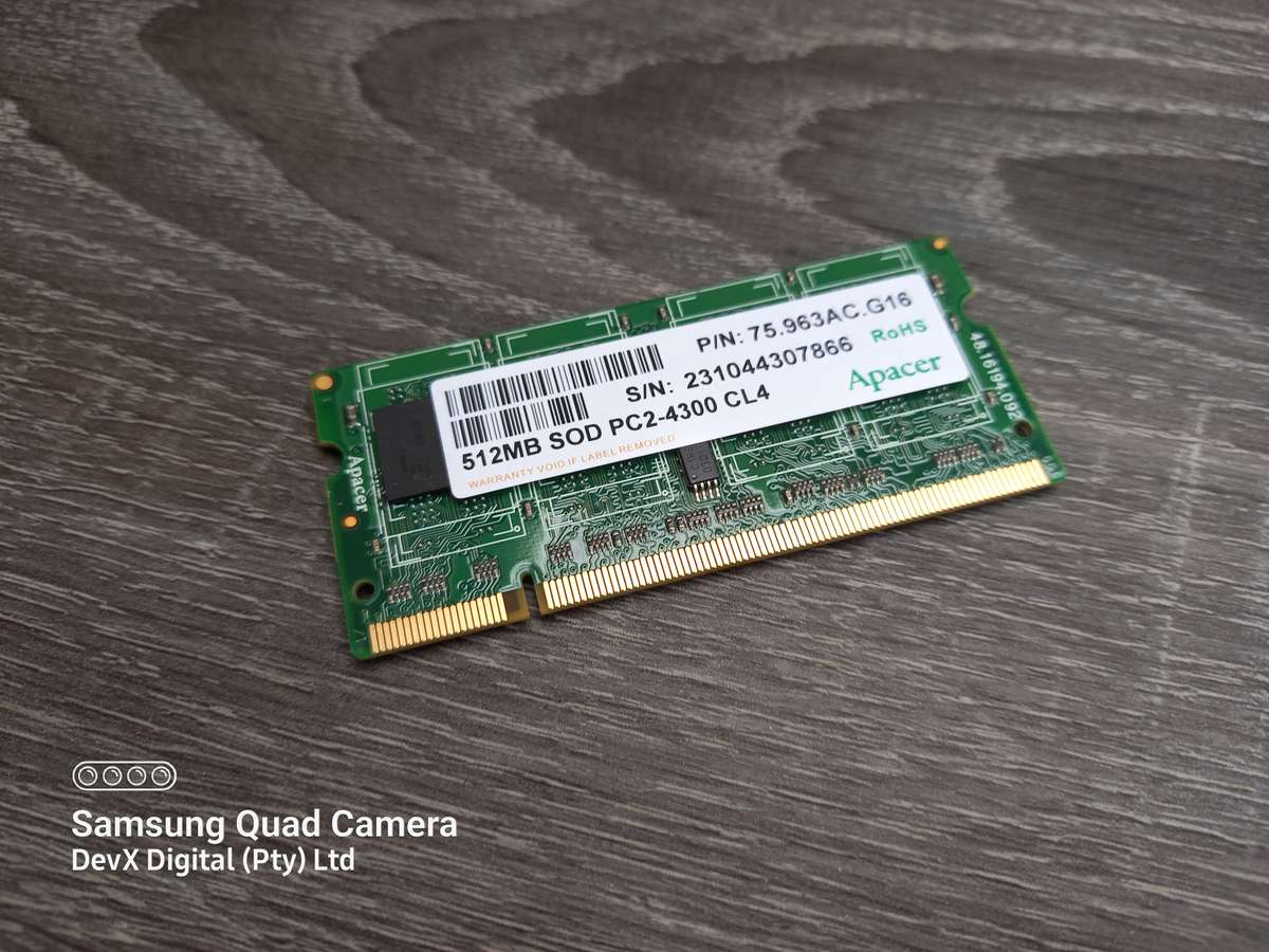512MB DDR2 Laptop Ram - Apacer PC2 - Verified Tested & Working