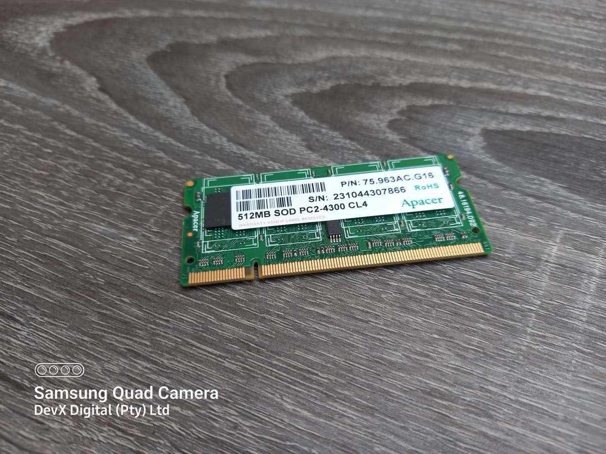 512MB DDR2 Laptop Ram - Apacer PC2 - Verified Tested & Working