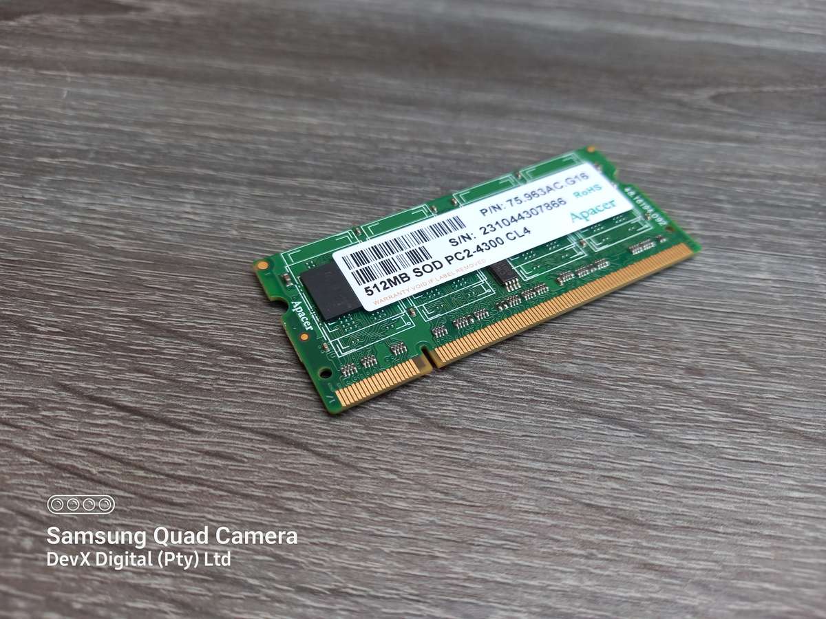 512MB DDR2 Laptop Ram - Apacer PC2 - Verified Tested & Working