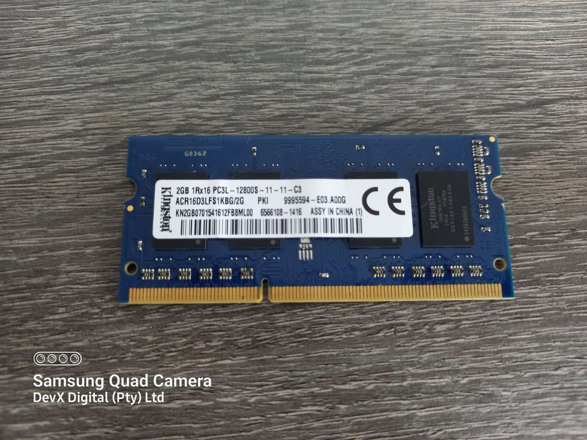2GB DDR3 Laptop Ram - Kingston PC3 - Verified Tested & Working (Sold Each)