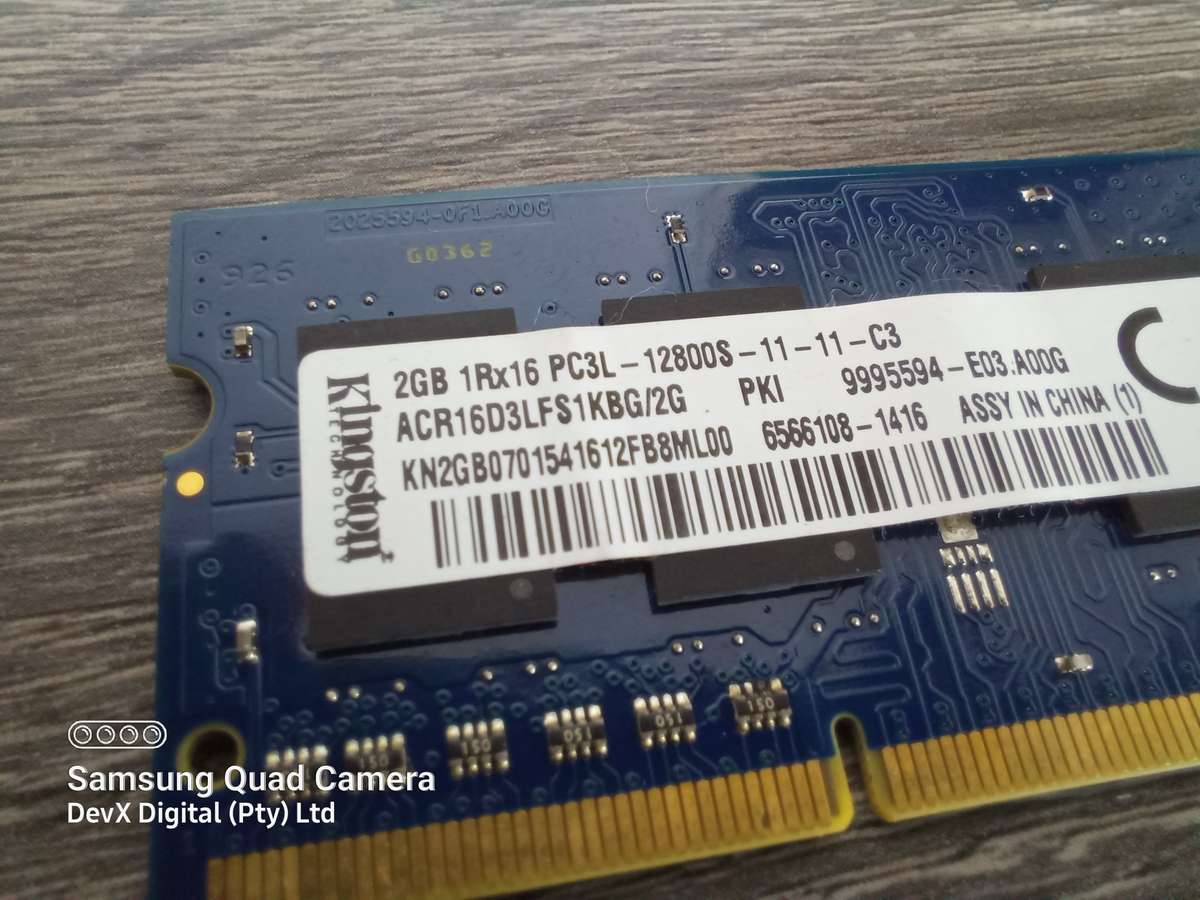 2GB DDR3 Laptop Ram - Kingston PC3 - Verified Tested & Working (Sold Each)
