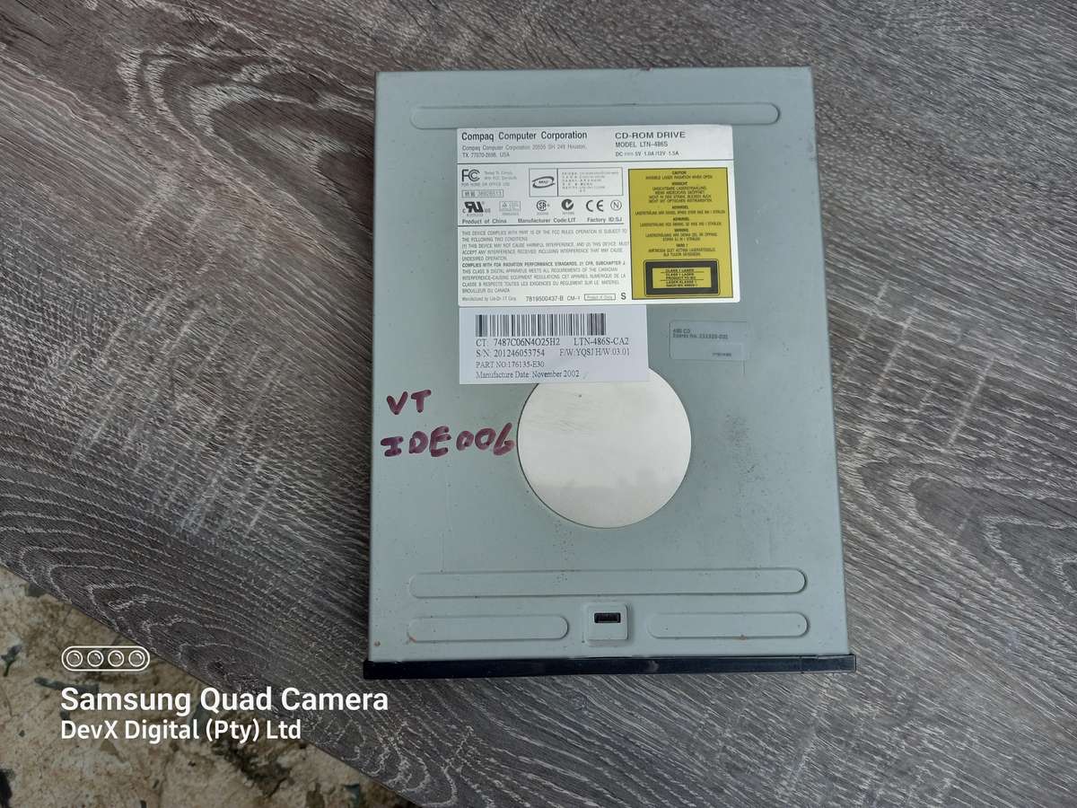 Verified Tested - Compaq CD-Rom Drive - IDE Connection + FREE IDE Cable - All 6 Sides Photographed