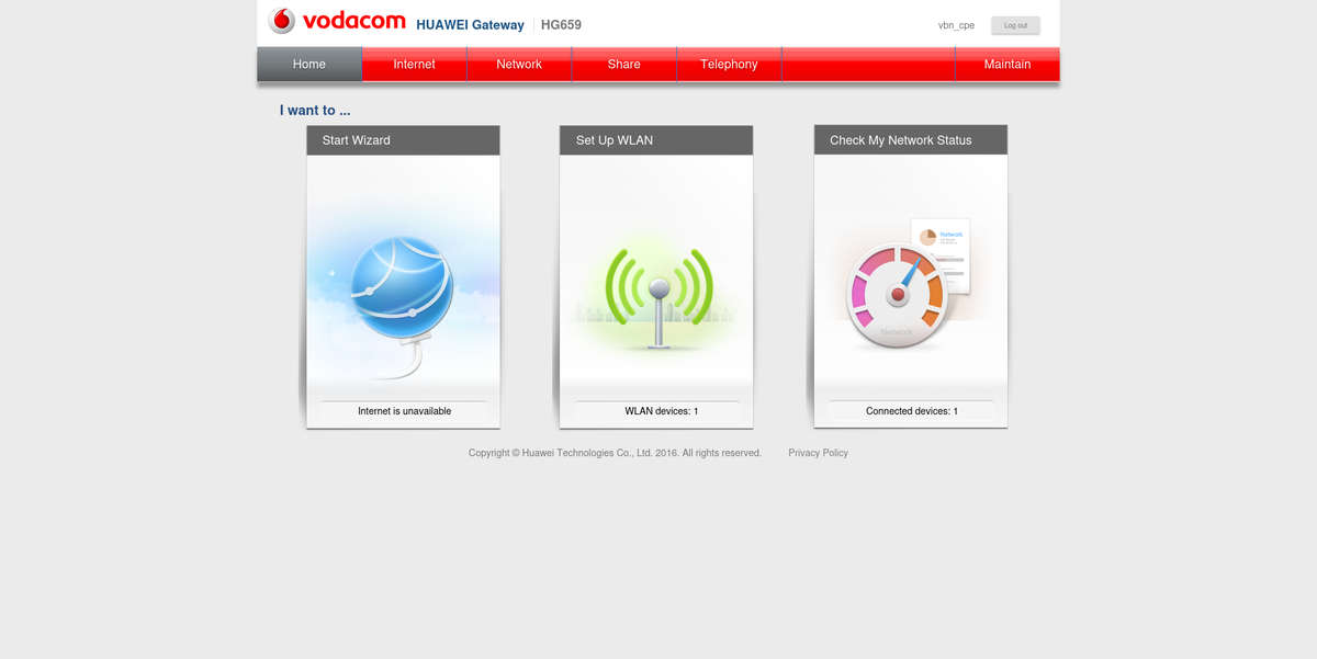 Verified Tested - Huawei HG659 Home Gateway Router - 4-ports - Connect Up-to 32 Devices