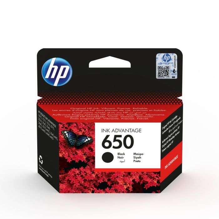 Brand New - Genuine HP 650 Black Ink - For Compatible Ink Advantage Printer - Last 4 Units In Stock