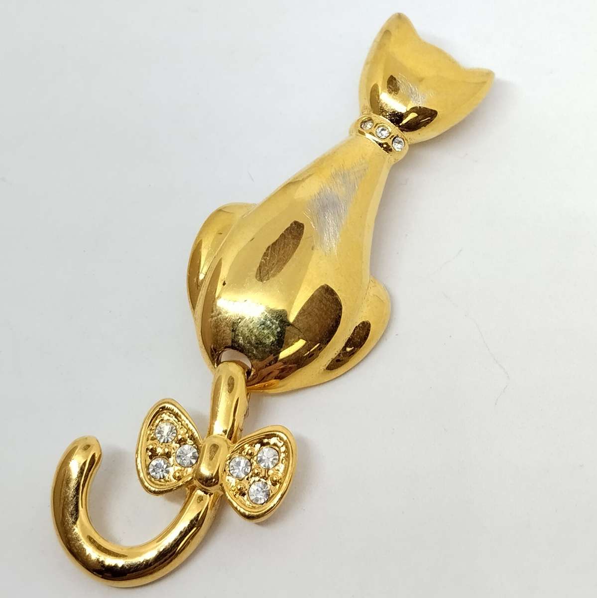 Cat with Swinging Tail Brooch #C0064