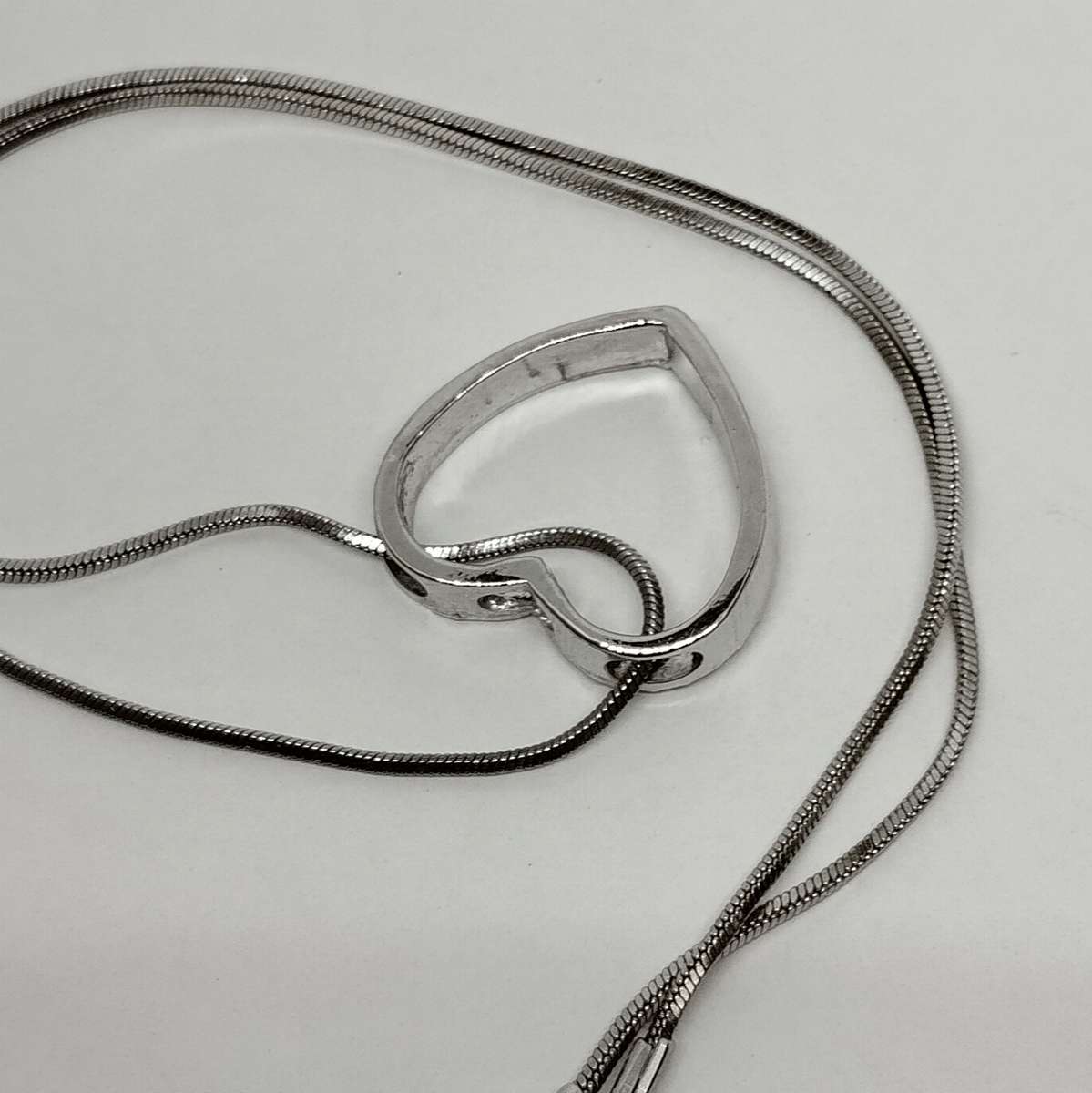 Dainty Sterling Silver Necklace with Heart Pendant #S0034