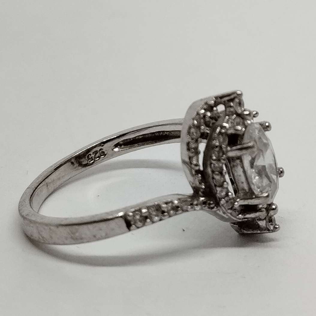 Sterling Silver Ring with Oval Cut Cubic Zirconia #S0057