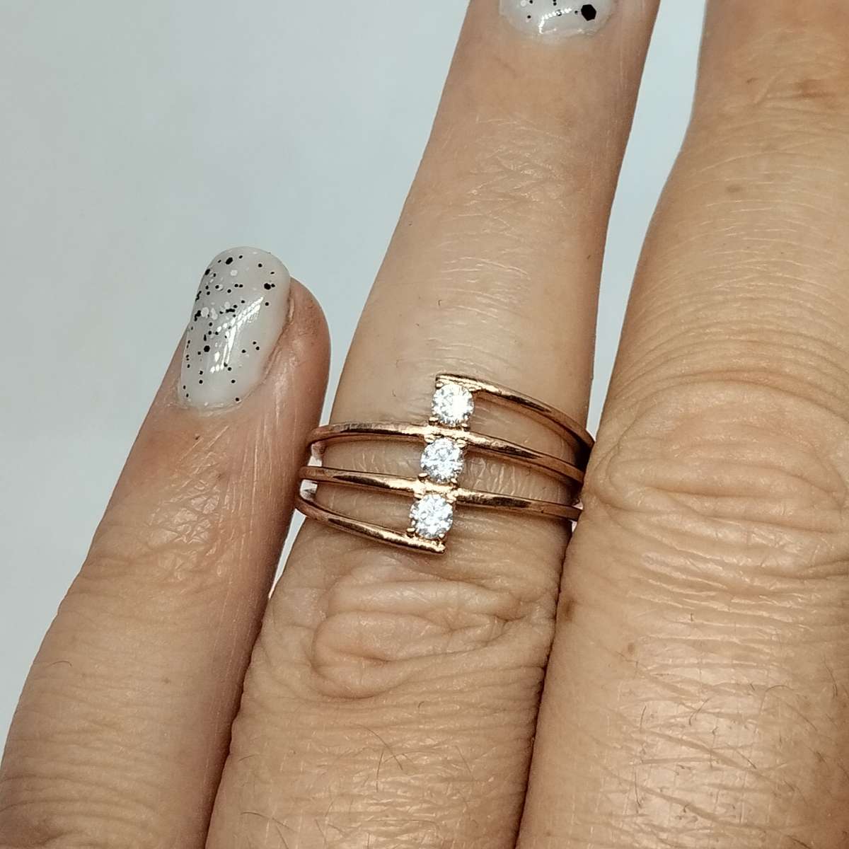 Rose Gold Plated Sterling Silver Dress Ring #S0061