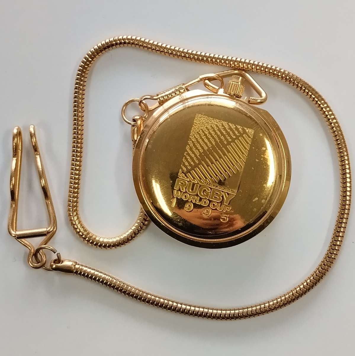Limited Edition 1995 Rugby World Cup Gold Plated Pocket Watch in Box #W0118