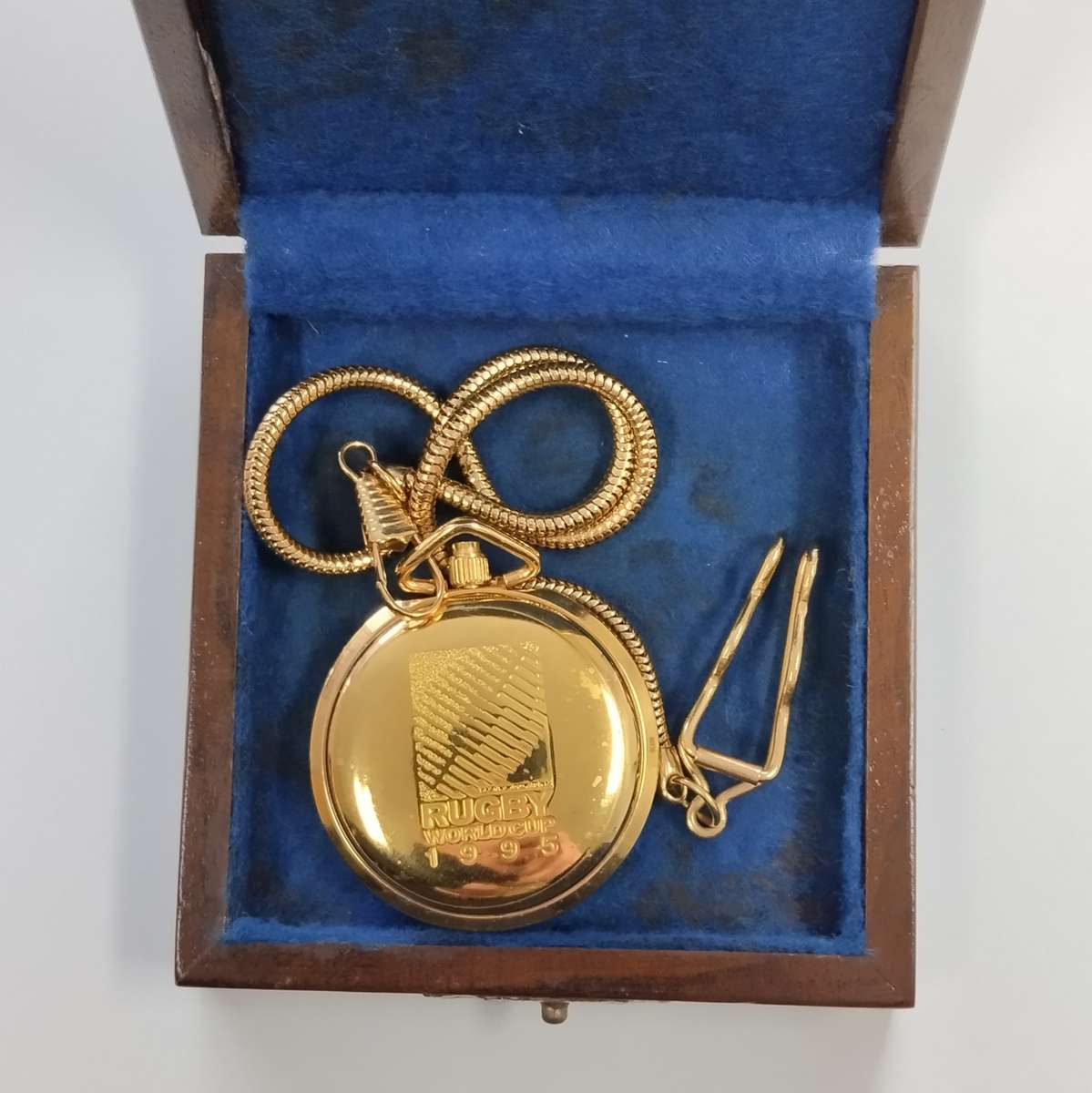 Limited Edition 1995 Rugby World Cup Gold Plated Pocket Watch in Box #W0118
