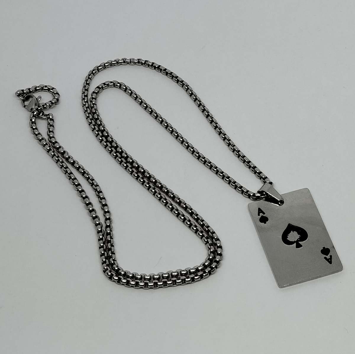 Stainless Steel Necklace with Ace of Spades Pendant #C0090