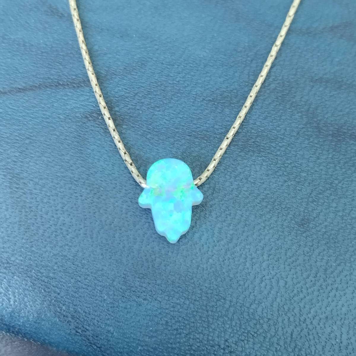 Sterling Silver Opal Hamsa Necklace #WK002