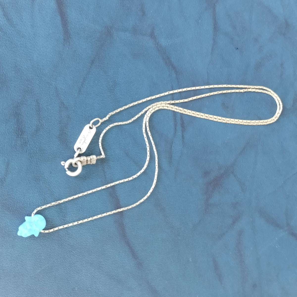 Sterling Silver Opal Hamsa Necklace #WK002