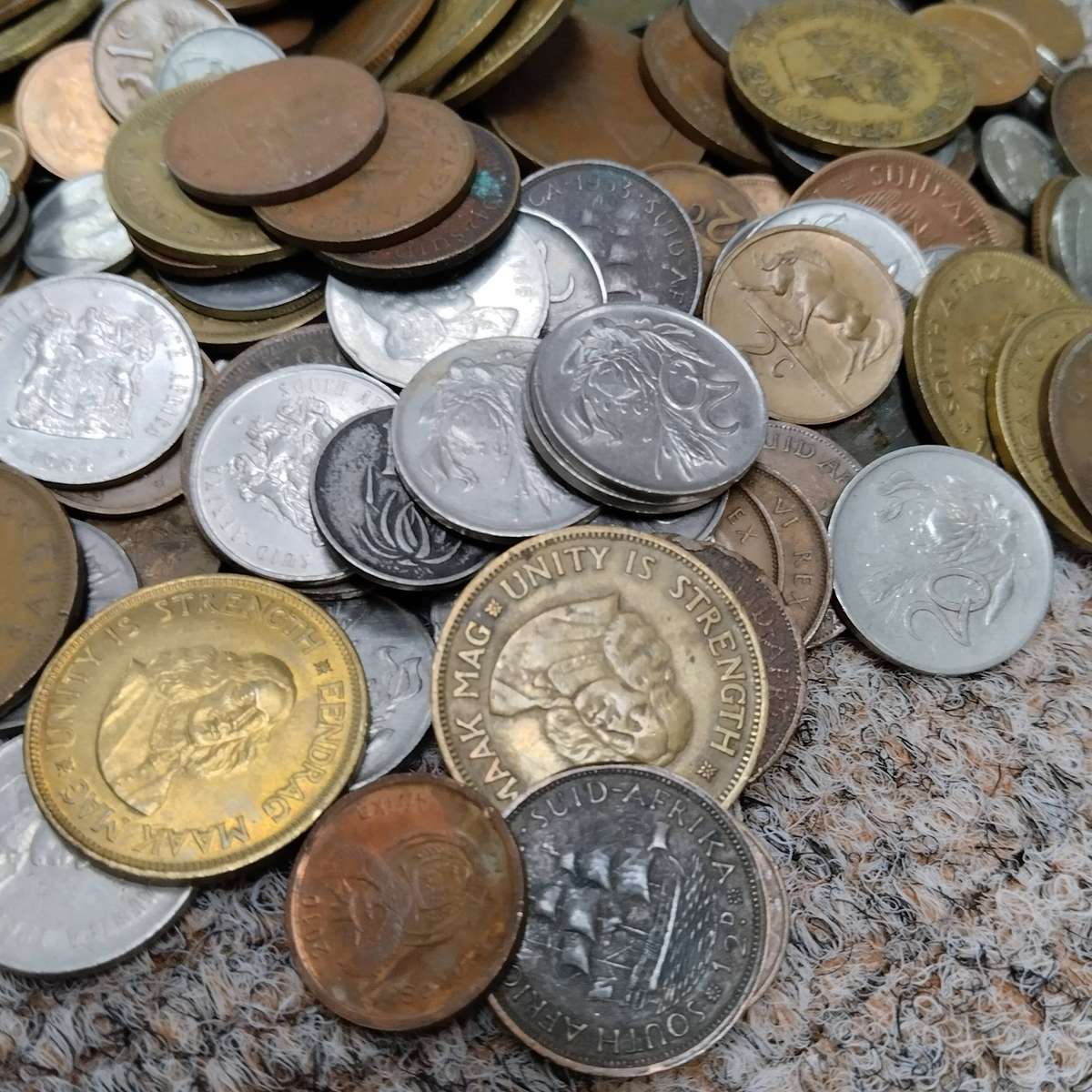 Large Mix SA Coins Lot 1.8kg+