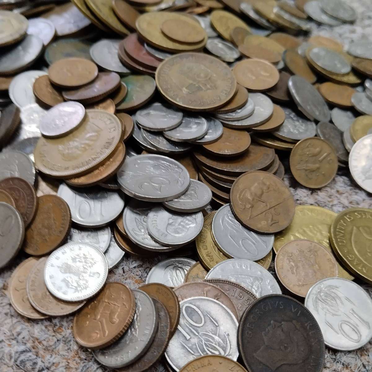 Large Mix SA Coins Lot 1.8kg+