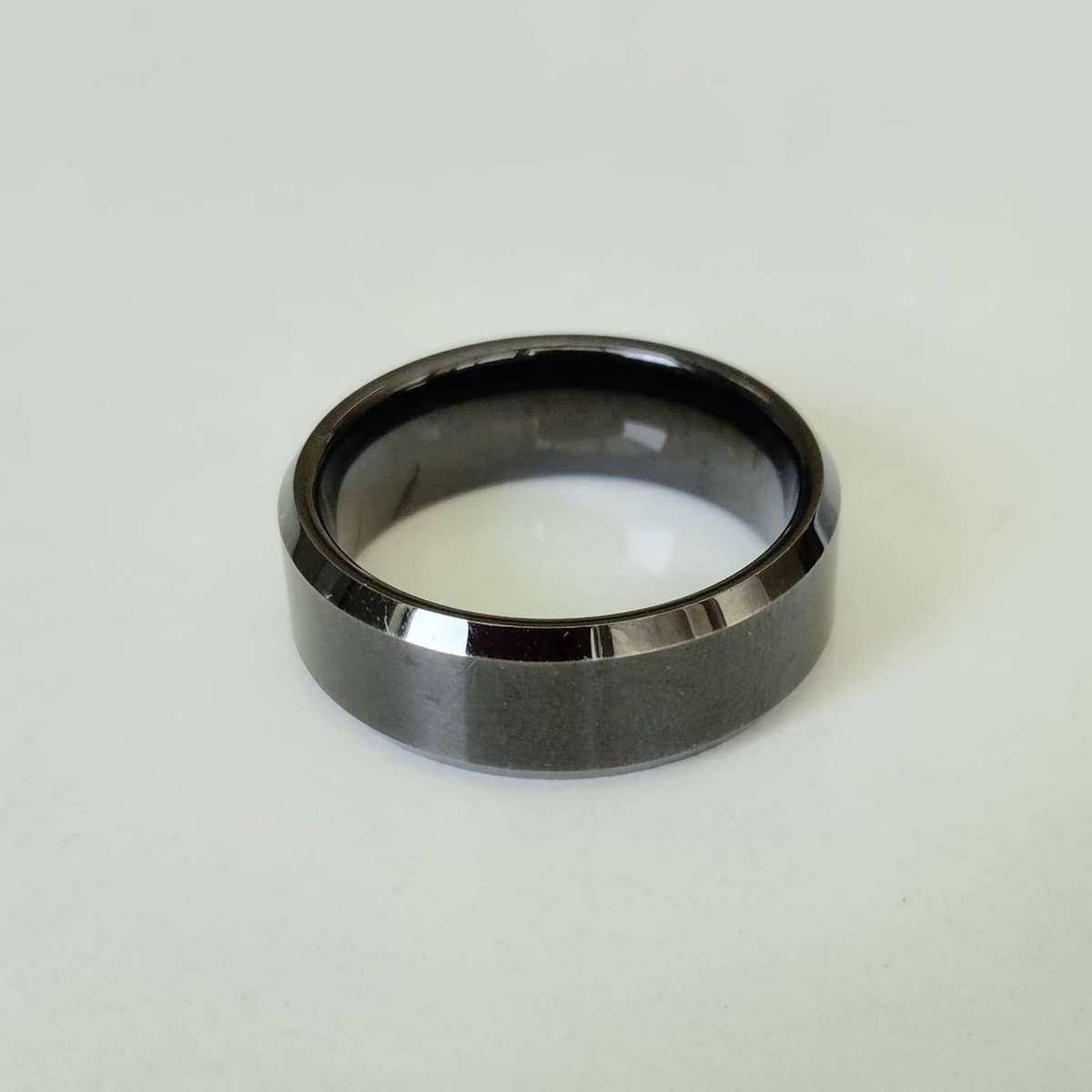 Black Stainless Steel Mens Ring #F0082