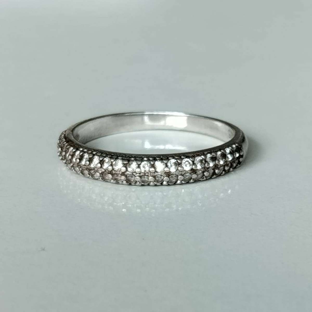 Sterling Silver Cubic Zirconia Half Eternity Band Ring