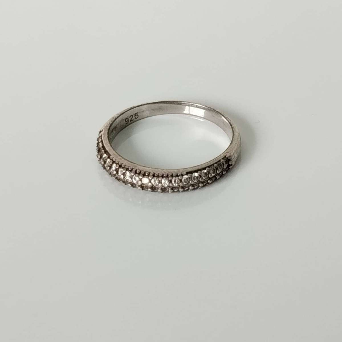 Sterling Silver Cubic Zirconia Half Eternity Band Ring