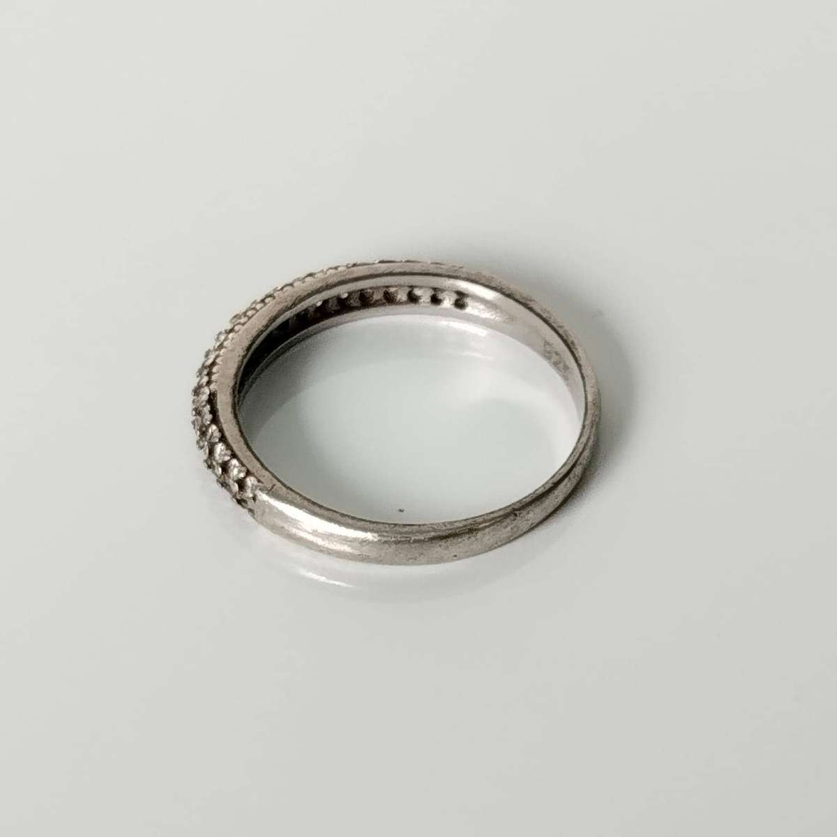 Sterling Silver Cubic Zirconia Half Eternity Band Ring