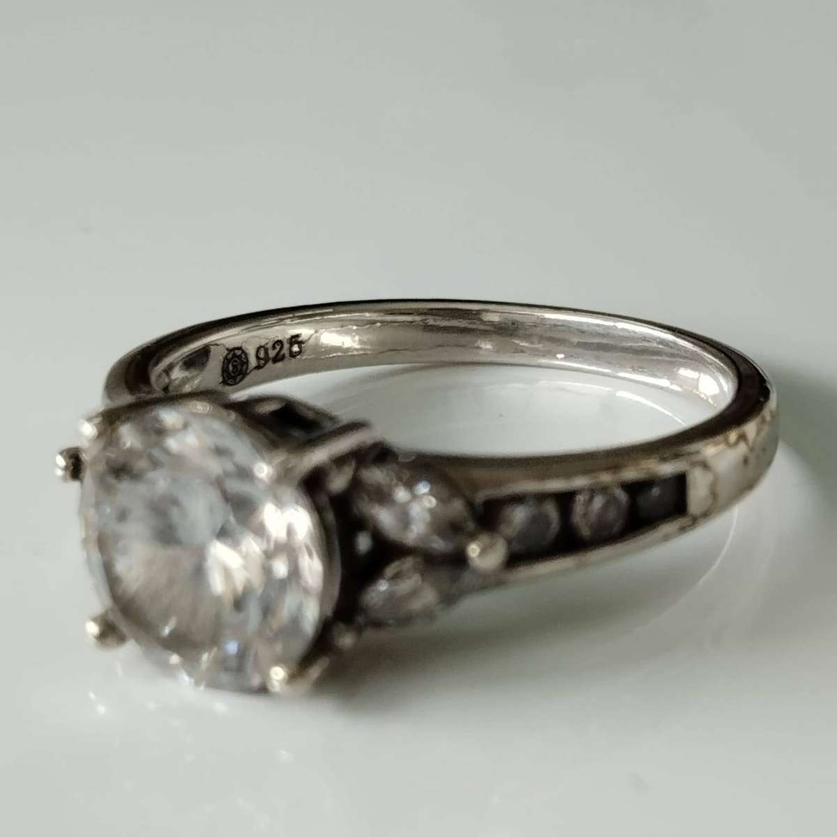 Vintage European Cut Ring with Cubic Zirconia