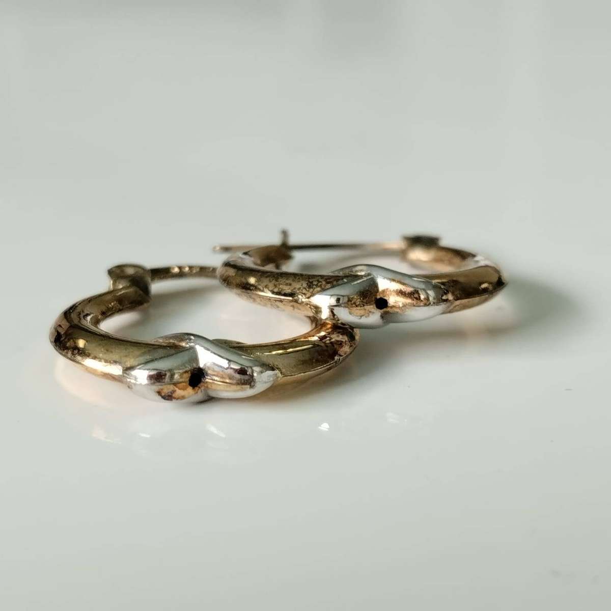 American Swiss Gold-Plated Sterling Silver Crossover Hoop Earrings