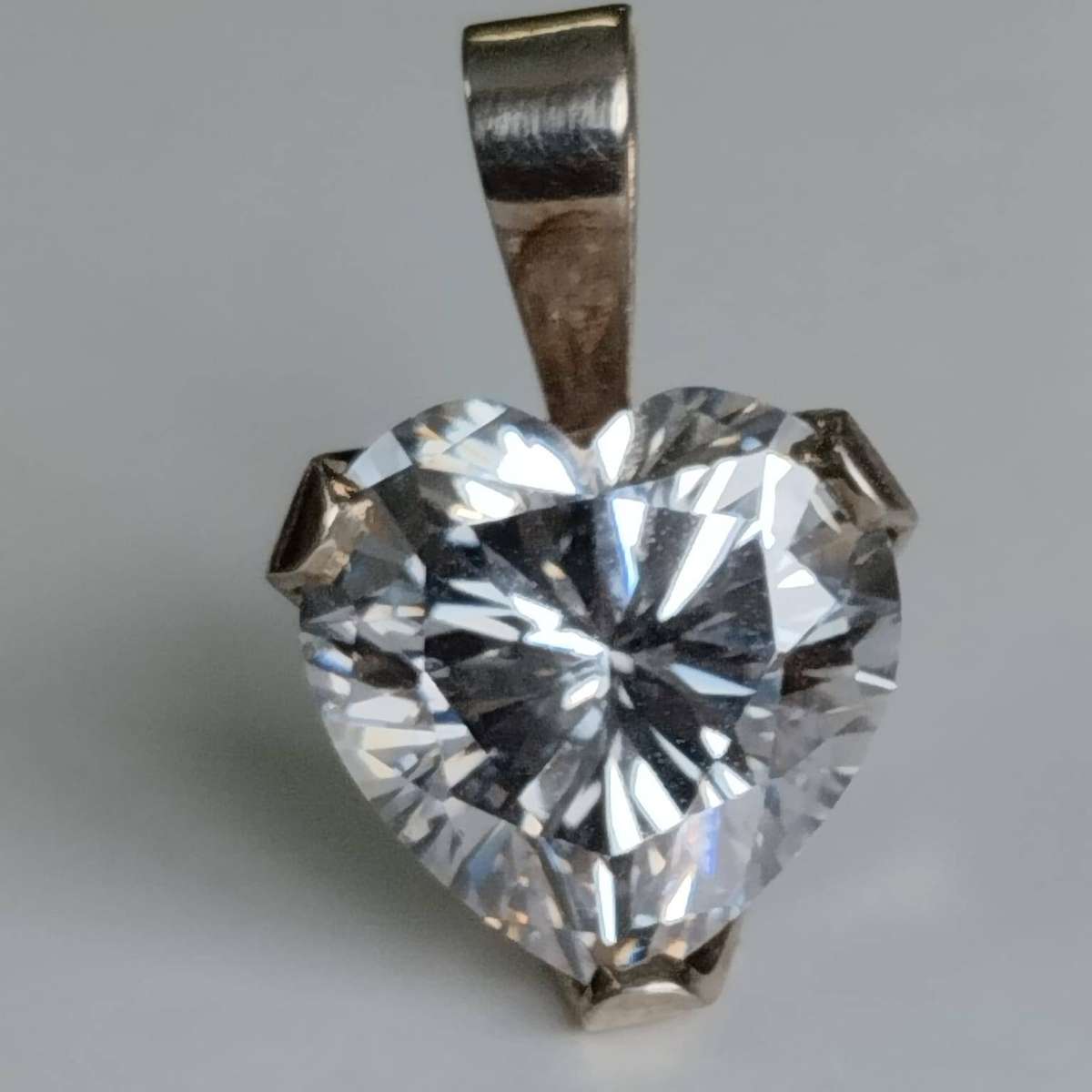 Sterling Silver Cubic Zirconia Heart Pendant #KWA004