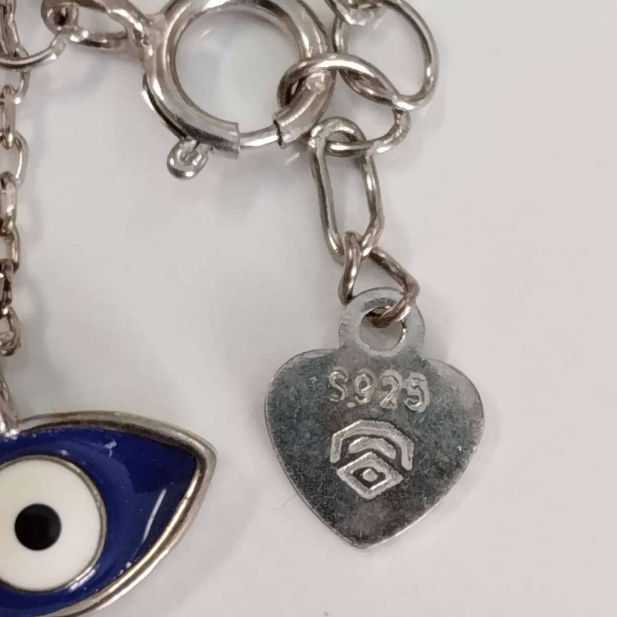 925 Sterling Silver Evil Eye Enamel Pendant #KWA017