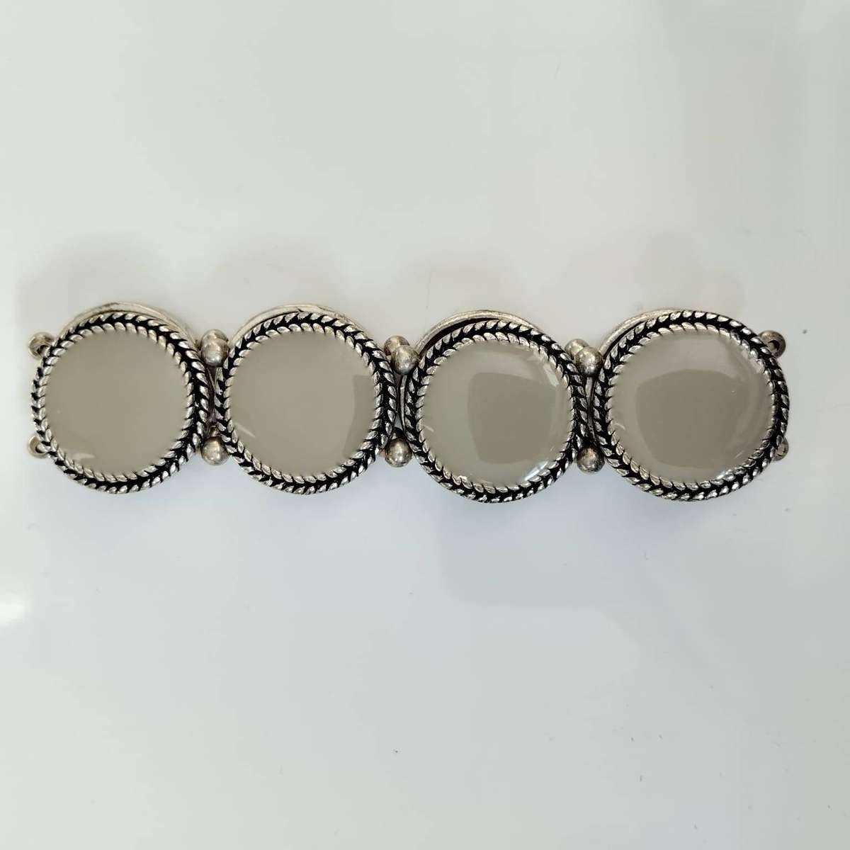 Grey Enamel Stretch Bracelet #KWA05