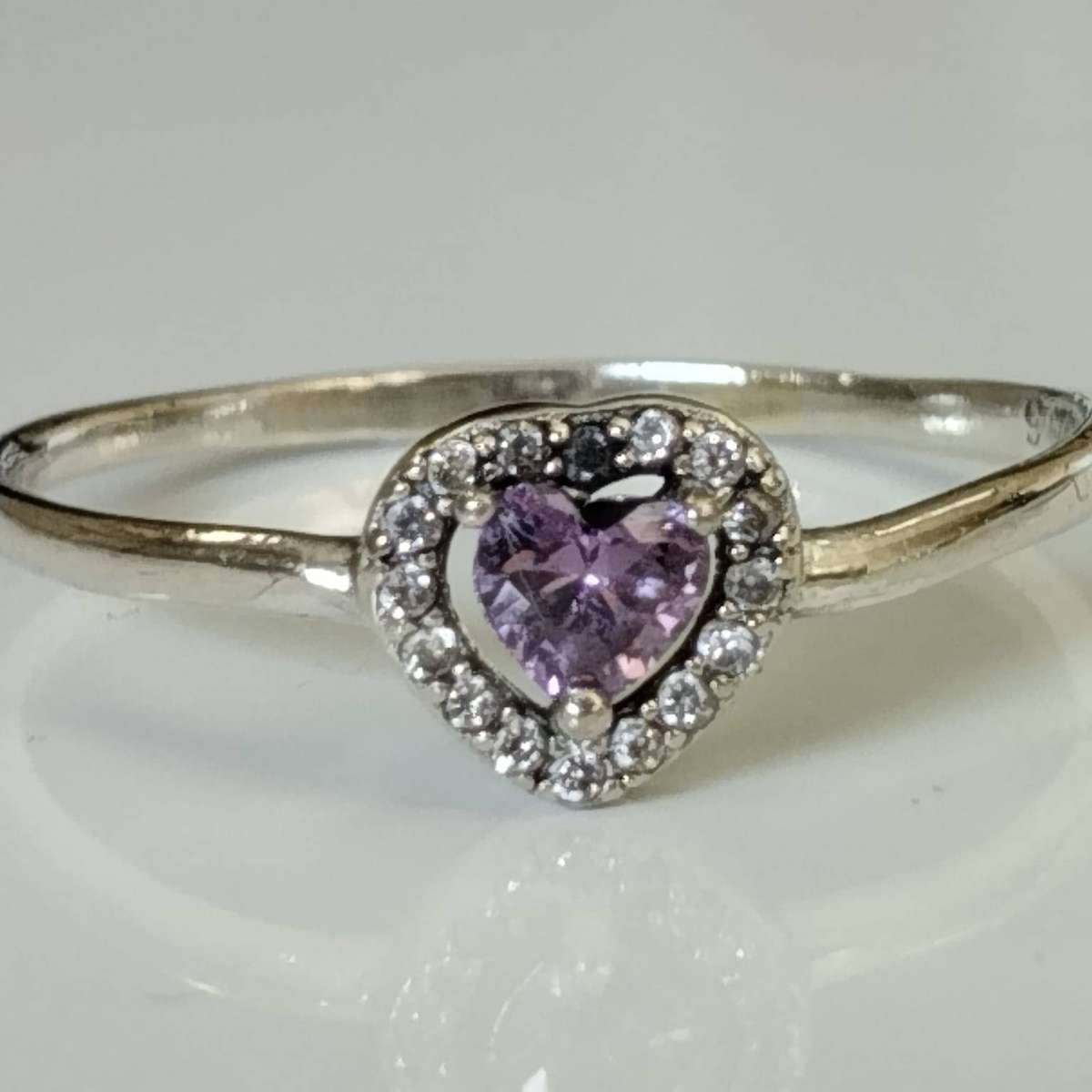 Heart Shape Amethyst 925 Sterling Silver Ring