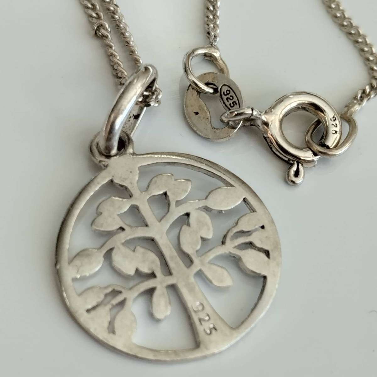 Sterling Silver Pendant Necklace Tree of Life .925