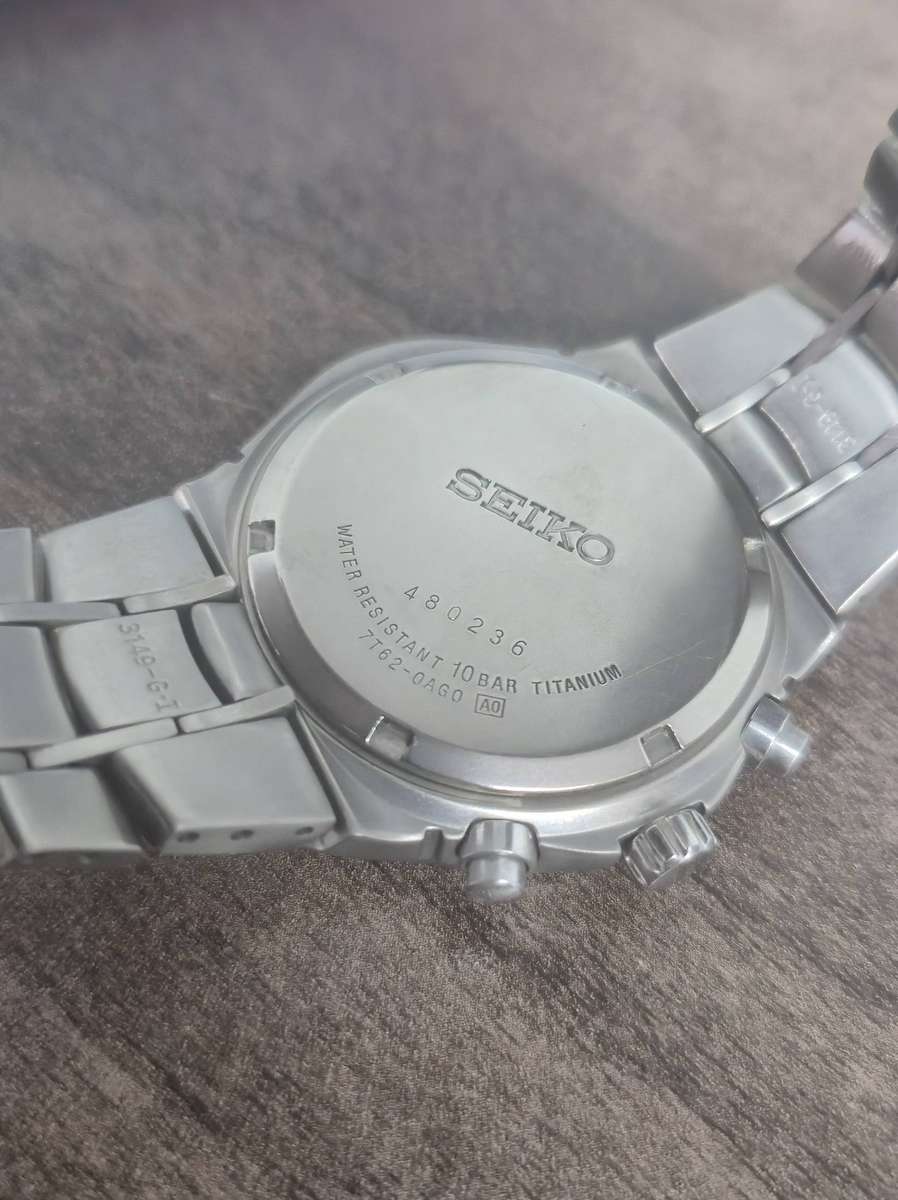 Men's Seiko Titanium Chronograph Watch - 7T62 0AG0