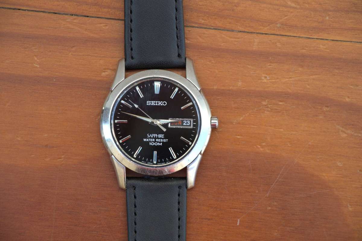 SEIKO SAPPHIRE MENS WATCH - 7N43 0AR0 (BLACK DIAL)
