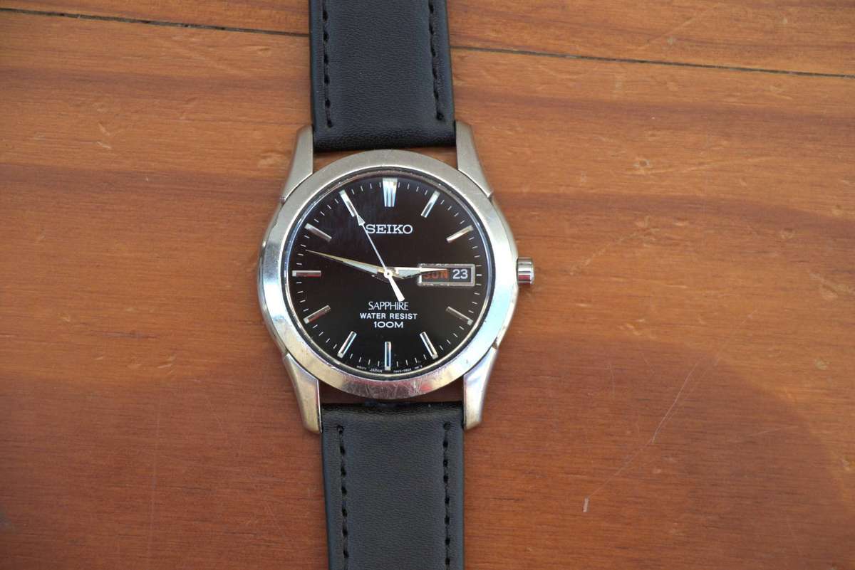 SEIKO SAPPHIRE MENS WATCH - 7N43 0AR0 (BLACK DIAL)