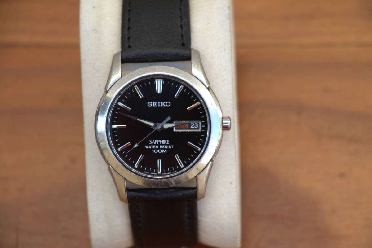SEIKO SAPPHIRE MENS WATCH - 7N43 0AR0 (BLACK DIAL)