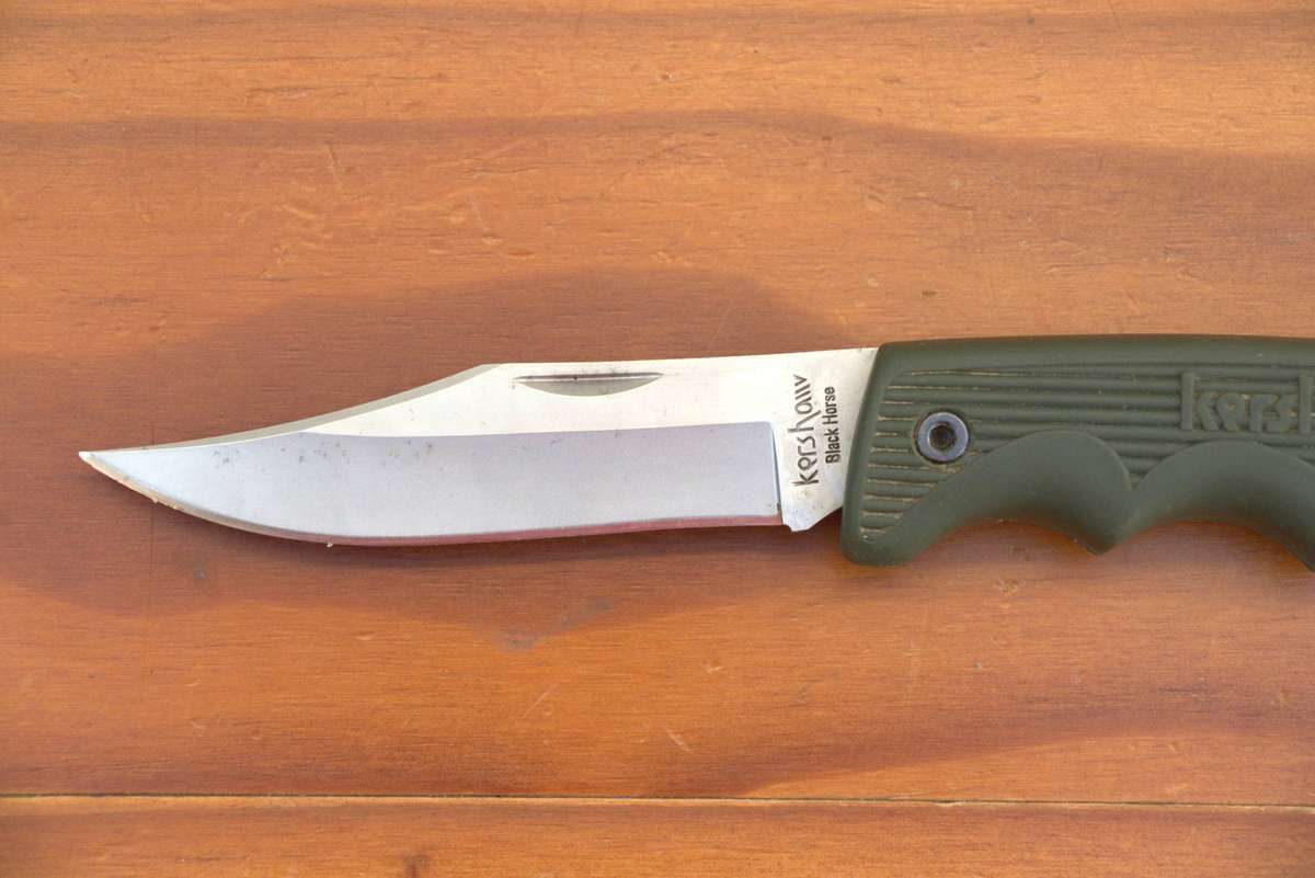 VINTAGE KERSHAW BLACK HORSE FOLDING KNIFE - 1060 JAPAN