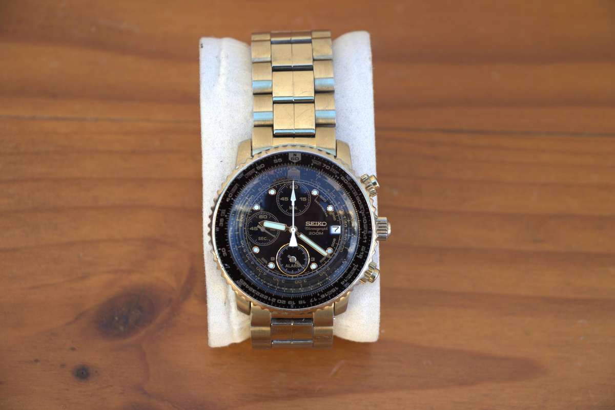 SEIKO FLIGHTMASTER CHRONOGRAPH ALARM WATCH - 7T82-0EB0