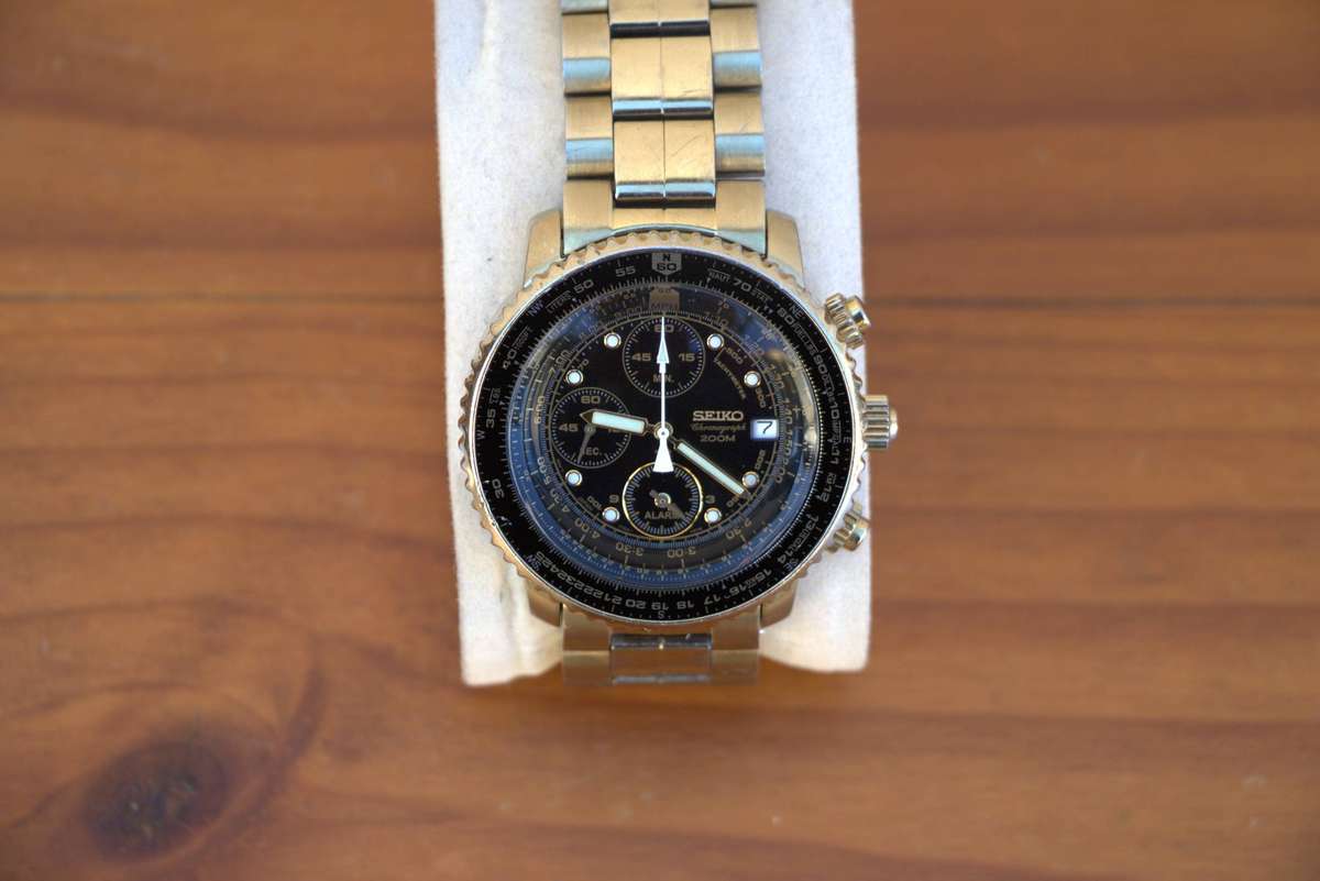 SEIKO FLIGHTMASTER CHRONOGRAPH ALARM WATCH - 7T82-0EB0