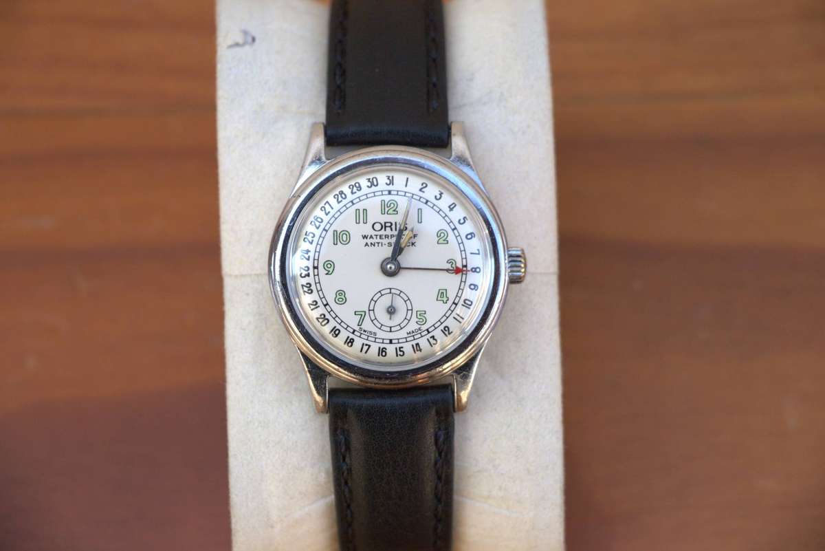 VINTAGE ORIS POINTER DATE WATCH - WHITE DIAL